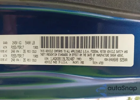2009 Jeep Wrangler Unlimited X from USA, damaged, VIN 1J4GA39119L761487